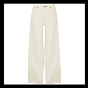 Rag & Bone Women’s Sz 30 Sofie Ecru High Rise Ultra Wide Leg Jeans Baggy Cream